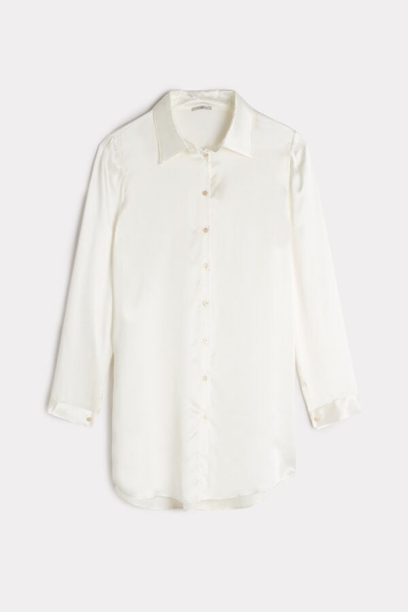 White Intimissimi Silk Shirt | XCAGW41438